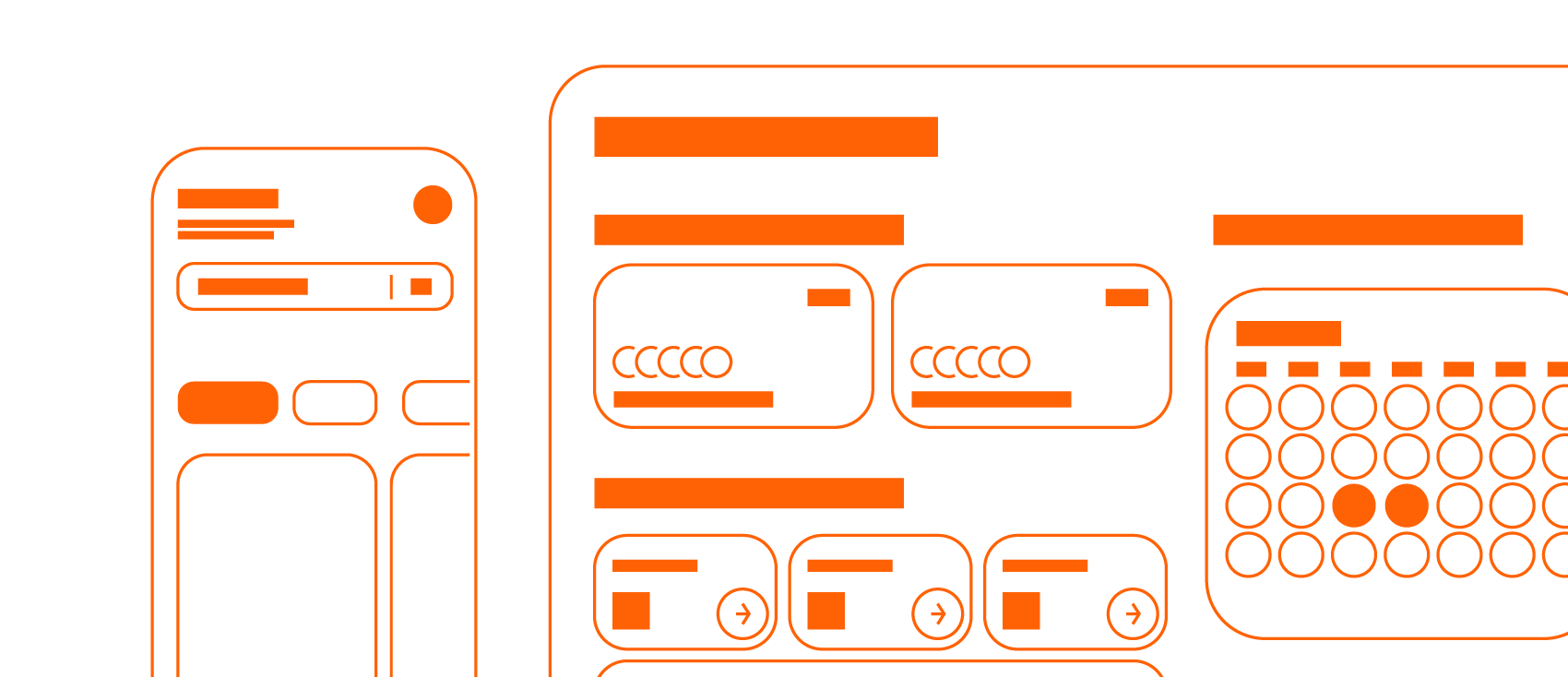 Illustration showing app development
